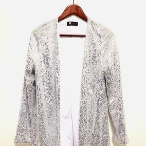 Silver sequin cardigan. Size small.